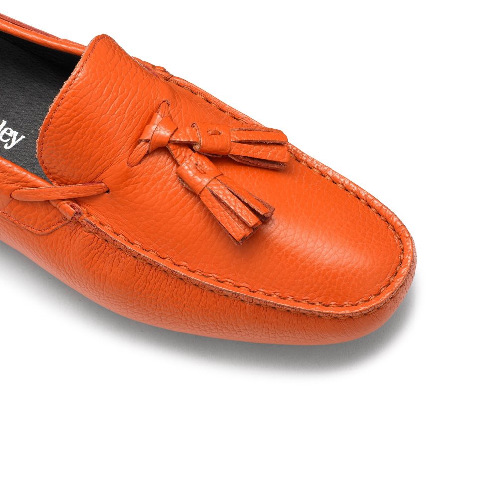 Orange Russell And Bromley Monza Tassel Men's Drivers Shoes | CA-4018P
