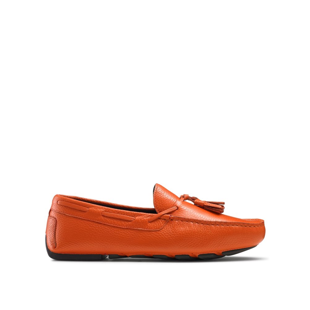 Orange Russell And Bromley Monza Tassel Men\'s Drivers Shoes | CA-4018P