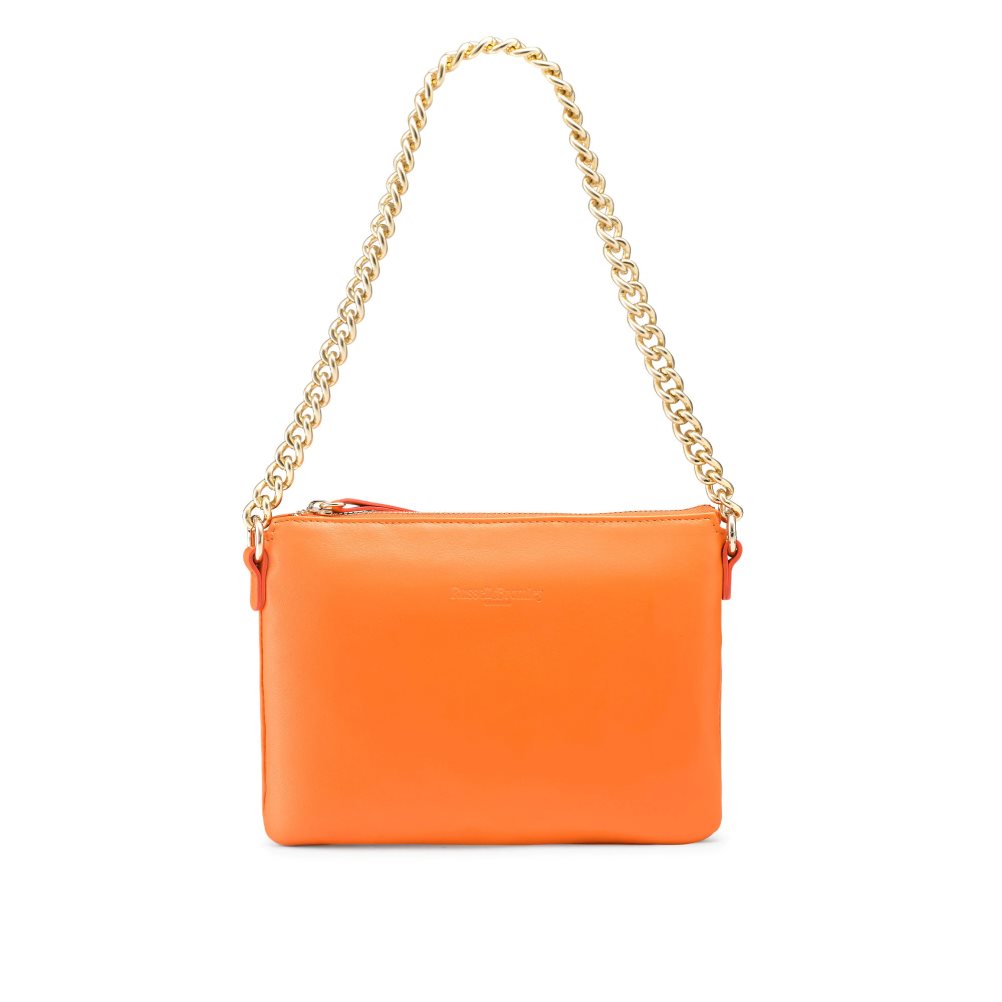 Orange Russell And Bromley On Point Chain Zip Pouch Women's Shoulder Bags | CA-0528Q