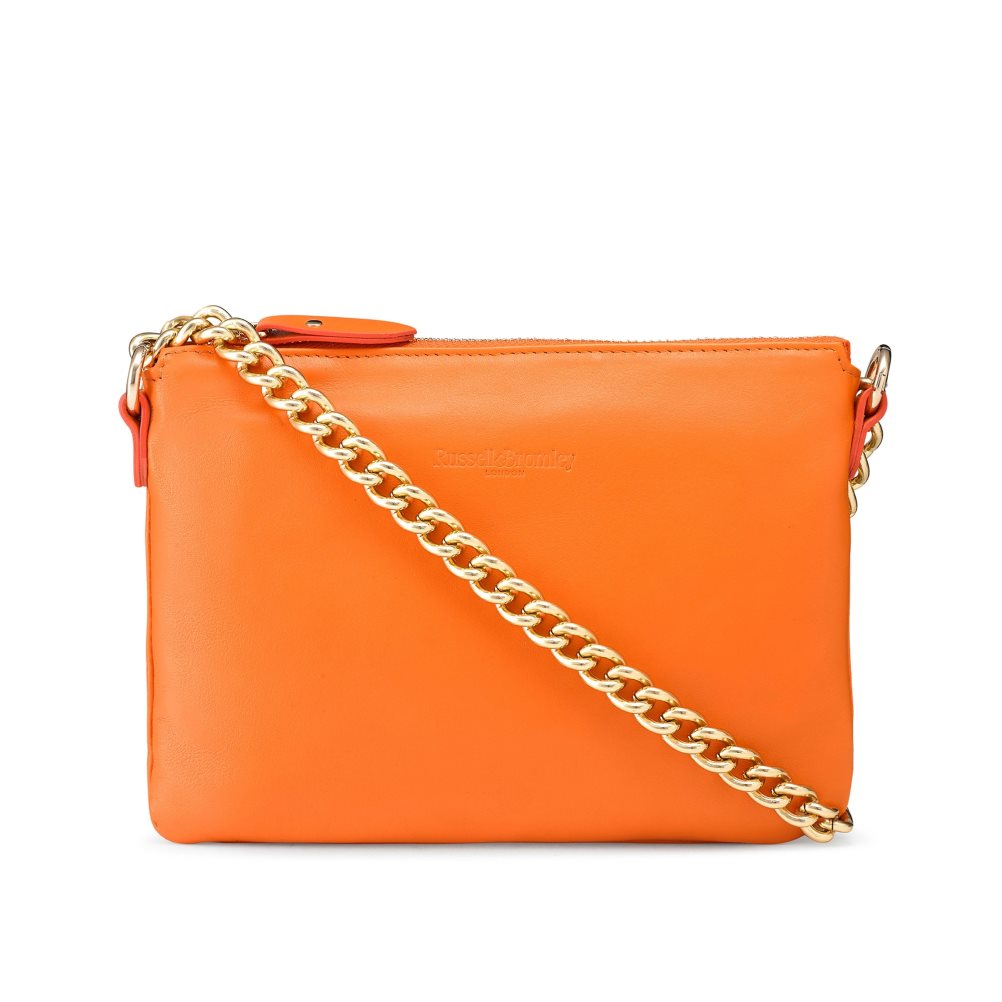 Orange Russell And Bromley On Point Chain Zip Pouch Women\'s Shoulder Bags | CA-0528Q