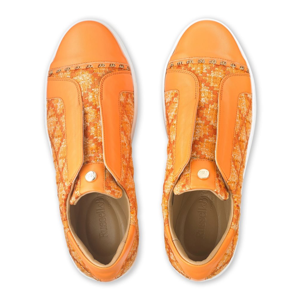 Orange Russell And Bromley Seawalk Laceless Women's Sneakers | CA-3821R