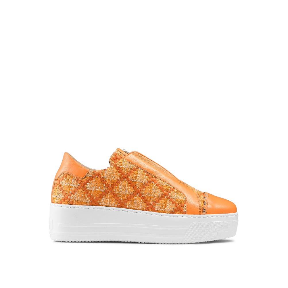 Orange Russell And Bromley Seawalk Laceless Women\'s Sneakers | CA-3821R