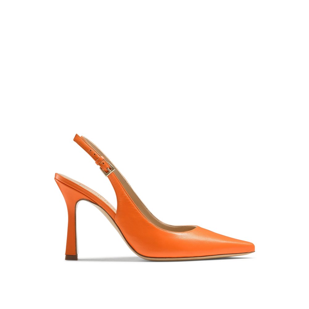 Orange Russell And Bromley Slingback Point Women\'s Pumps | CA-3128E