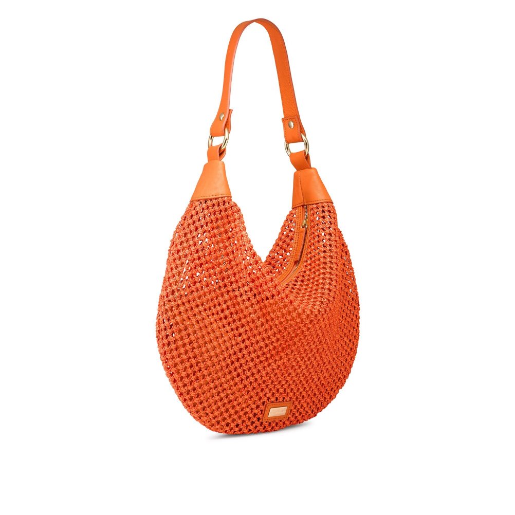 Orange Russell And Bromley Tutti Fruiti Crochet Women's Shoulder Bags | CA-3984U