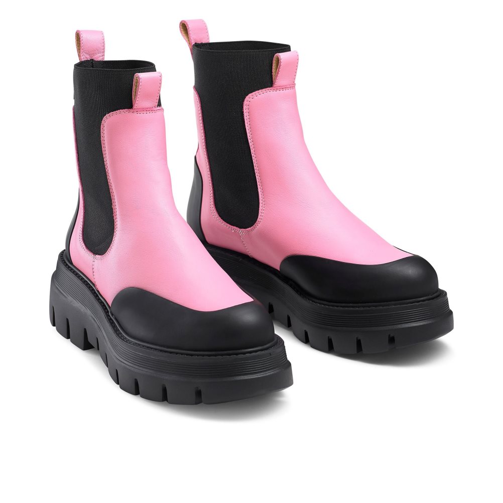 Pink / Black Russell And Bromley Conquer Women's Chelsea Boots | CA-0826B
