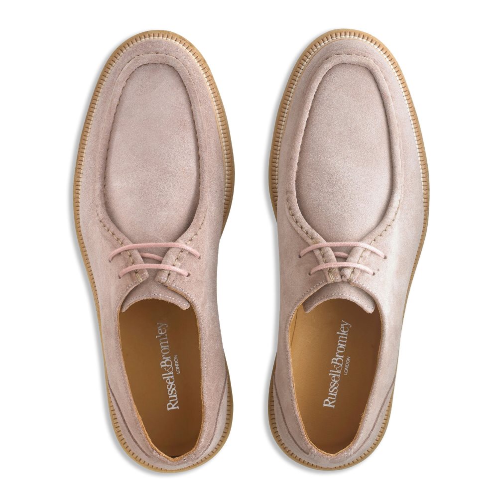 Pink Russell And Bromley Algonquin Crepe Sole Trappeur Men's Derby Shoes | CA-8732D