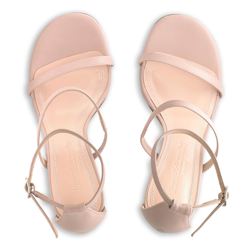 Pink Russell And Bromley Chopsticks Triple Strap Women's Heels Sandals | CA-5013Q