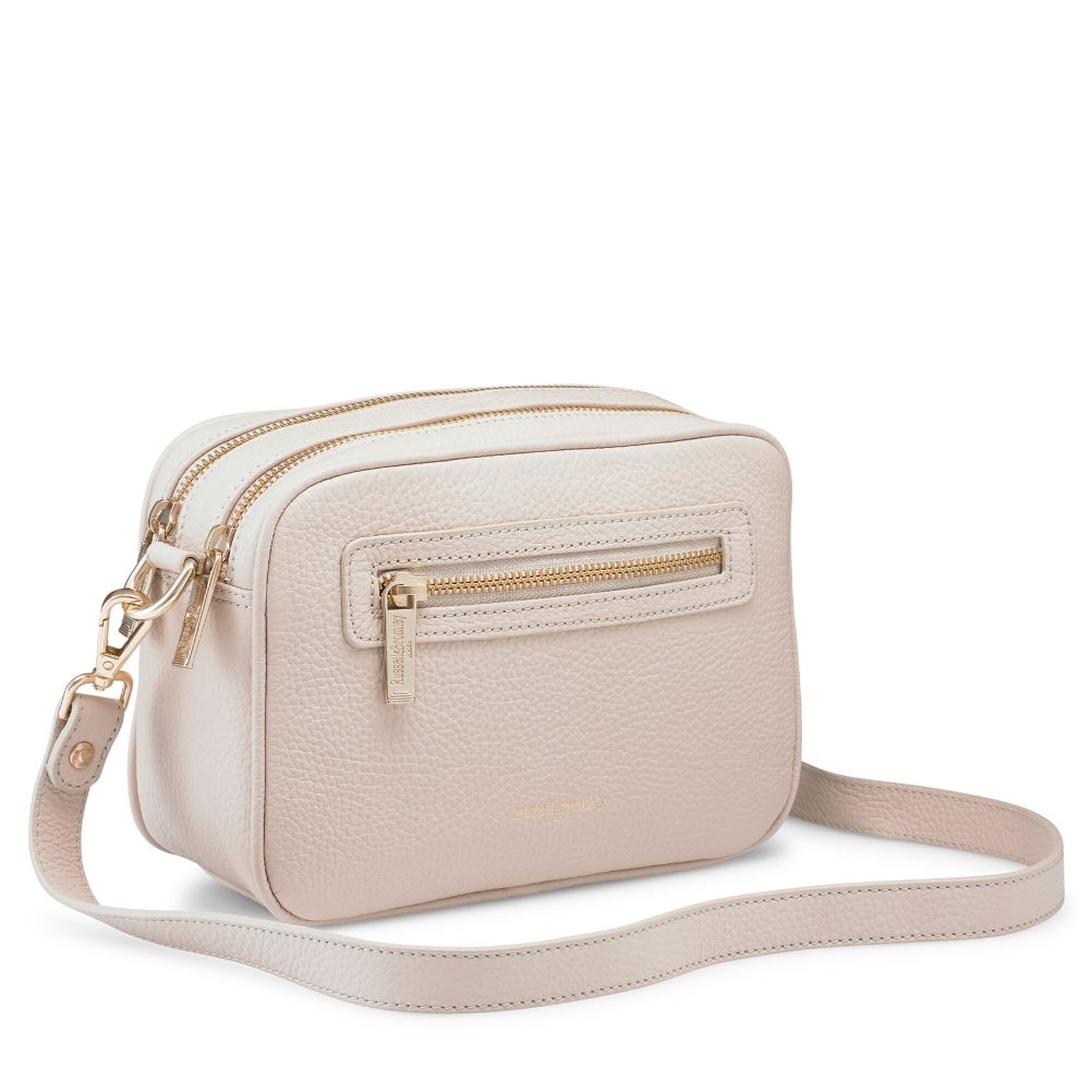 Pink Russell And Bromley Dynamic Triple Zip Camera Women's Crossbody Bags | CA-3746B