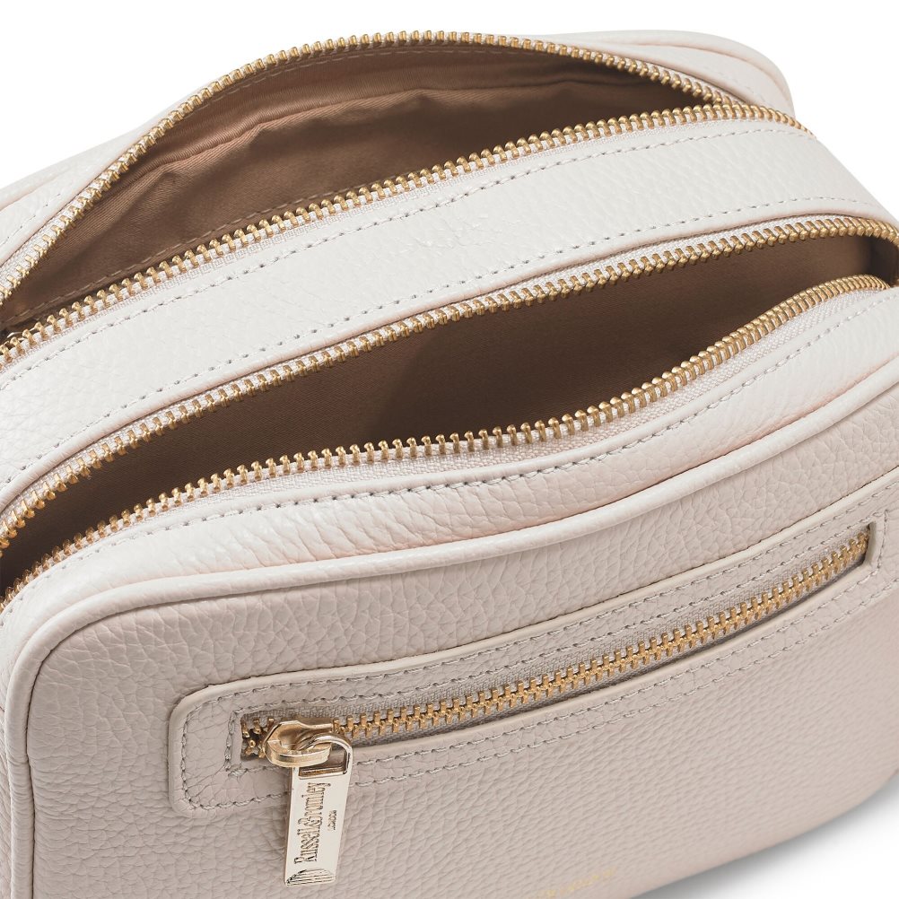 Pink Russell And Bromley Dynamic Triple Zip Camera Women's Crossbody Bags | CA-3746B