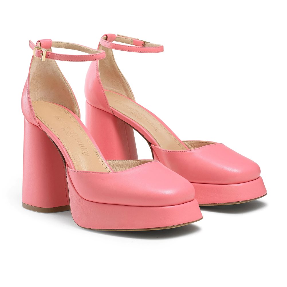 Pink Russell And Bromley Flawless Extreme Platform Women's Heels Sandals | CA-1748M
