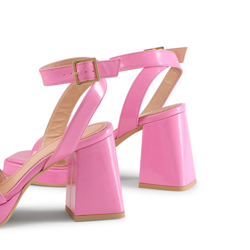 Pink Russell And Bromley Groovybaby Platform Women's Heels Sandals | CA-2607O