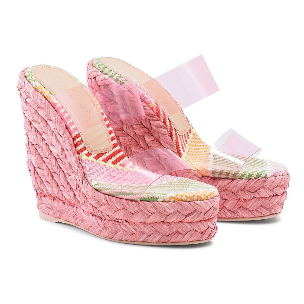 Pink Russell And Bromley Iceberg Perspex Espadrille Women's Wedges | CA-9234Y