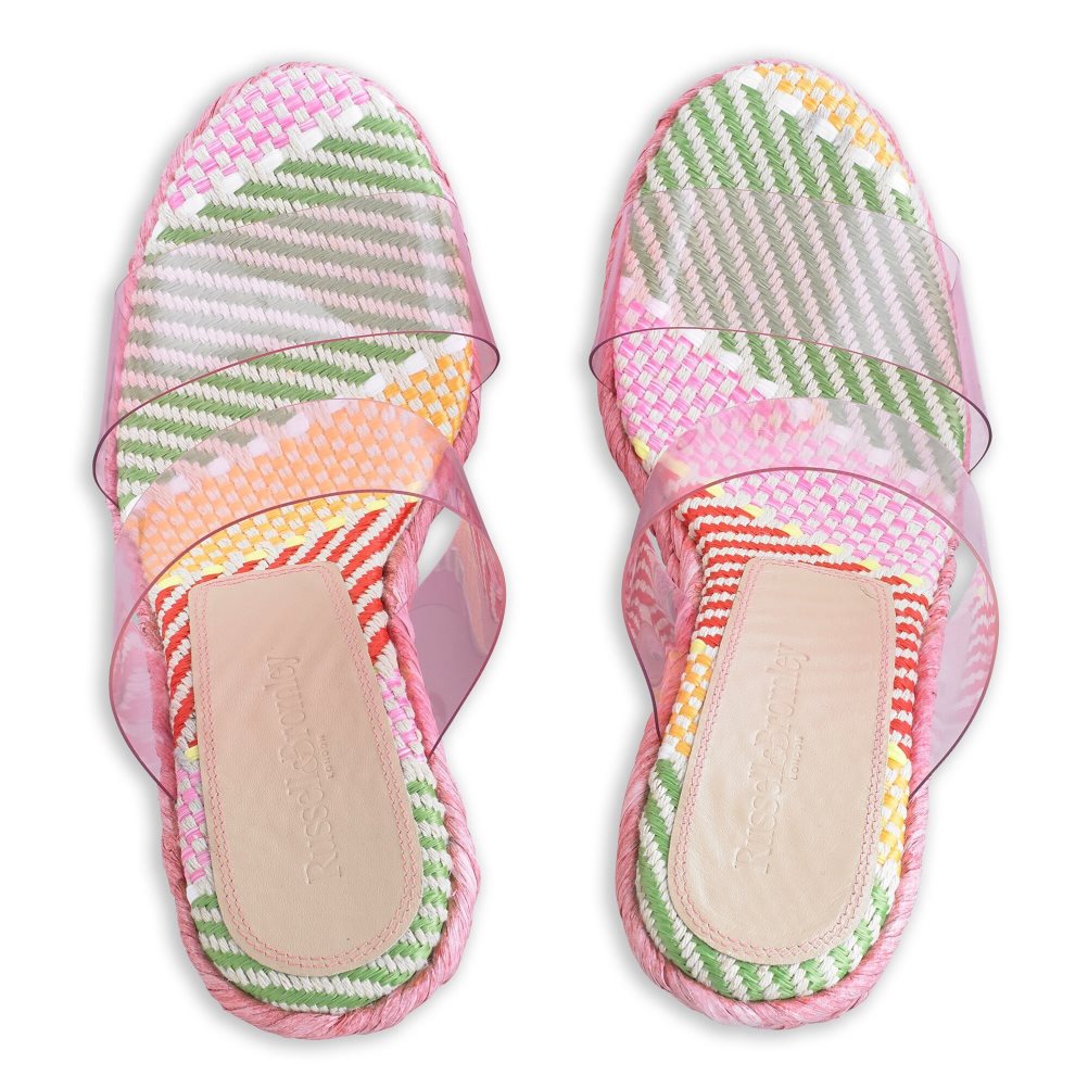 Pink Russell And Bromley Iceberg Perspex Espadrille Women's Wedges | CA-9234Y