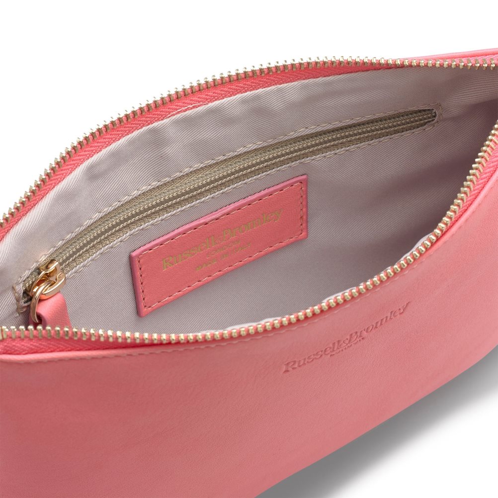 Pink Russell And Bromley On Point Chain Zip Pouch Women's Shoulder Bags | CA-3549P