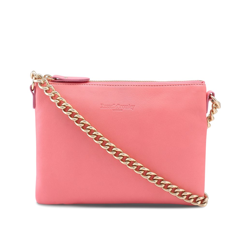 Pink Russell And Bromley On Point Chain Zip Pouch Women\'s Shoulder Bags | CA-3549P