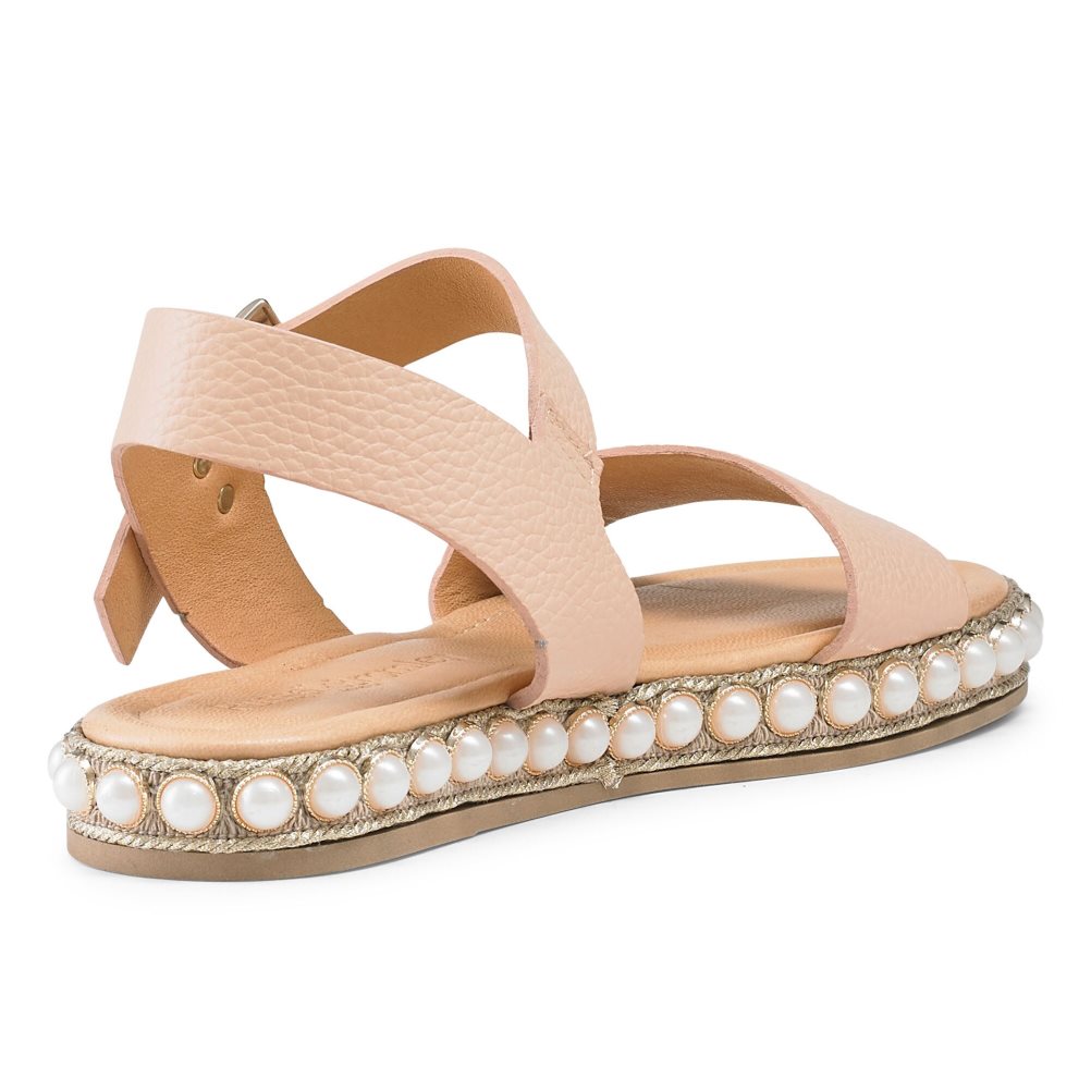 Pink Russell And Bromley Pearljam Pearl Two Part Women's Flat Sandals | CA-7518M