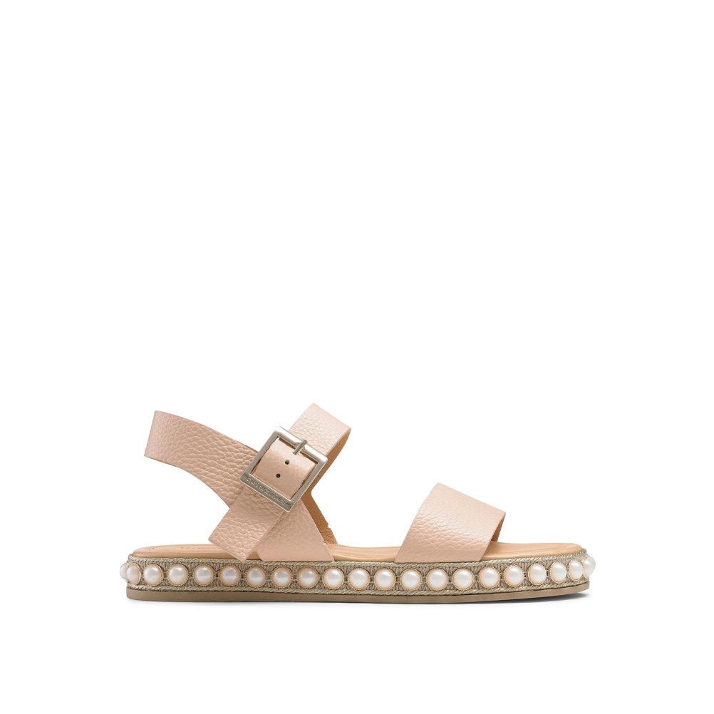 Pink Russell And Bromley Pearljam Pearl Two Part Women\'s Flat Sandals | CA-7518M