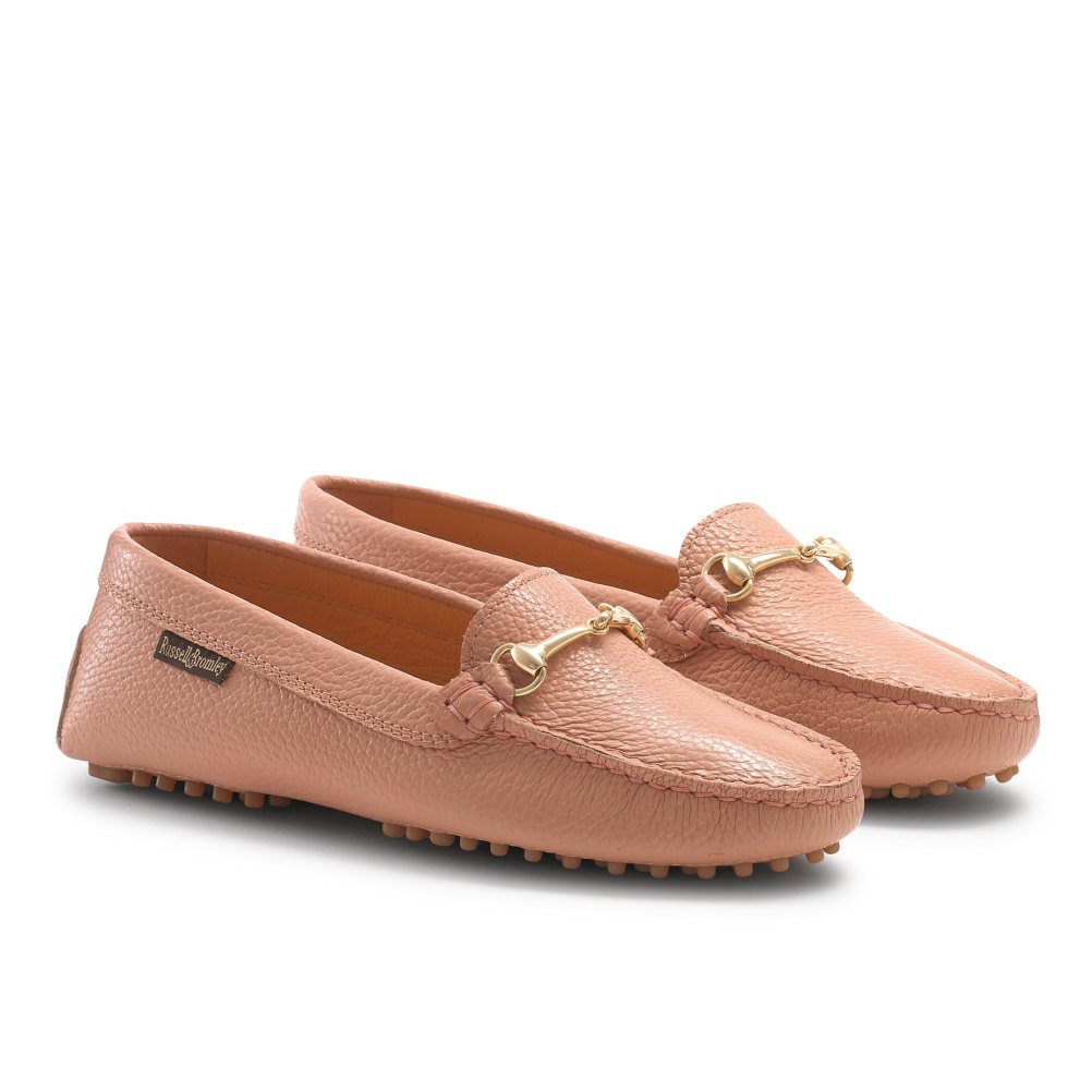 Pink Russell And Bromley Piazza Snaffle Trim Driver Women's Loafers | CA-1436R