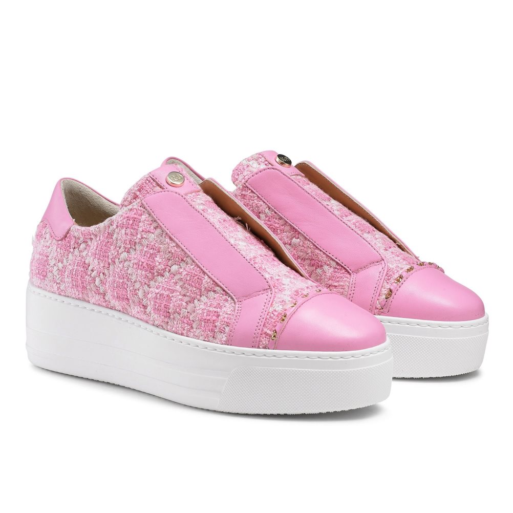 Pink Russell And Bromley Seawalk Laceless Women's Platform Shoes | CA-2789W
