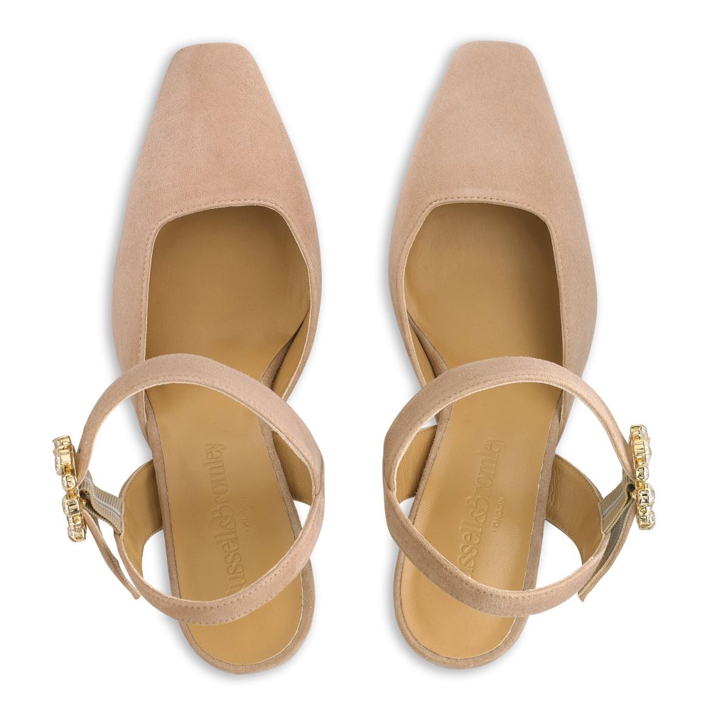 Pink Russell And Bromley Strictly Embellished Court Women's Heels | CA-4218J