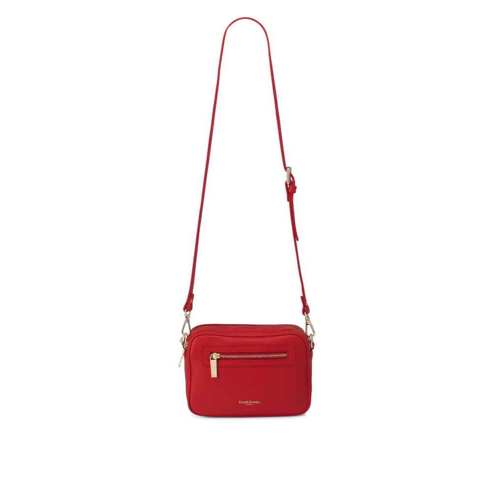 Red Russell And Bromley Dynamic Triple Zip Camera Women's Crossbody Bags | CA-5410D
