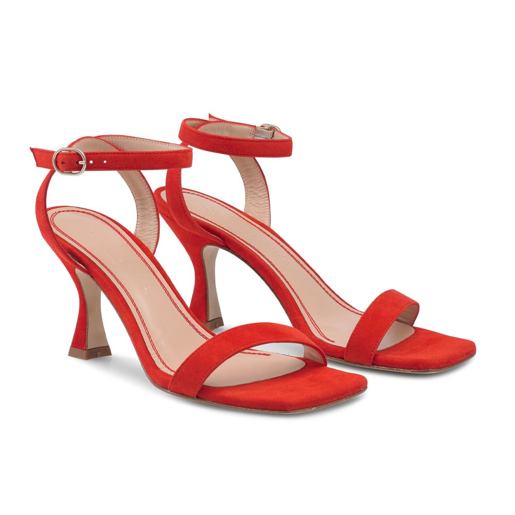 Red Russell And Bromley Negroni Two Part Women's Heels Sandals | CA-5924S