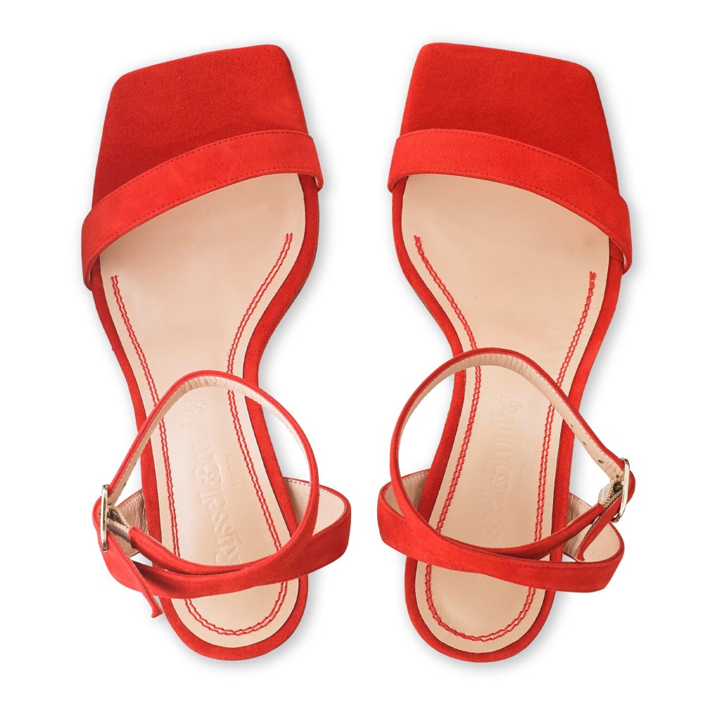 Red Russell And Bromley Negroni Two Part Women's Heels Sandals | CA-5924S