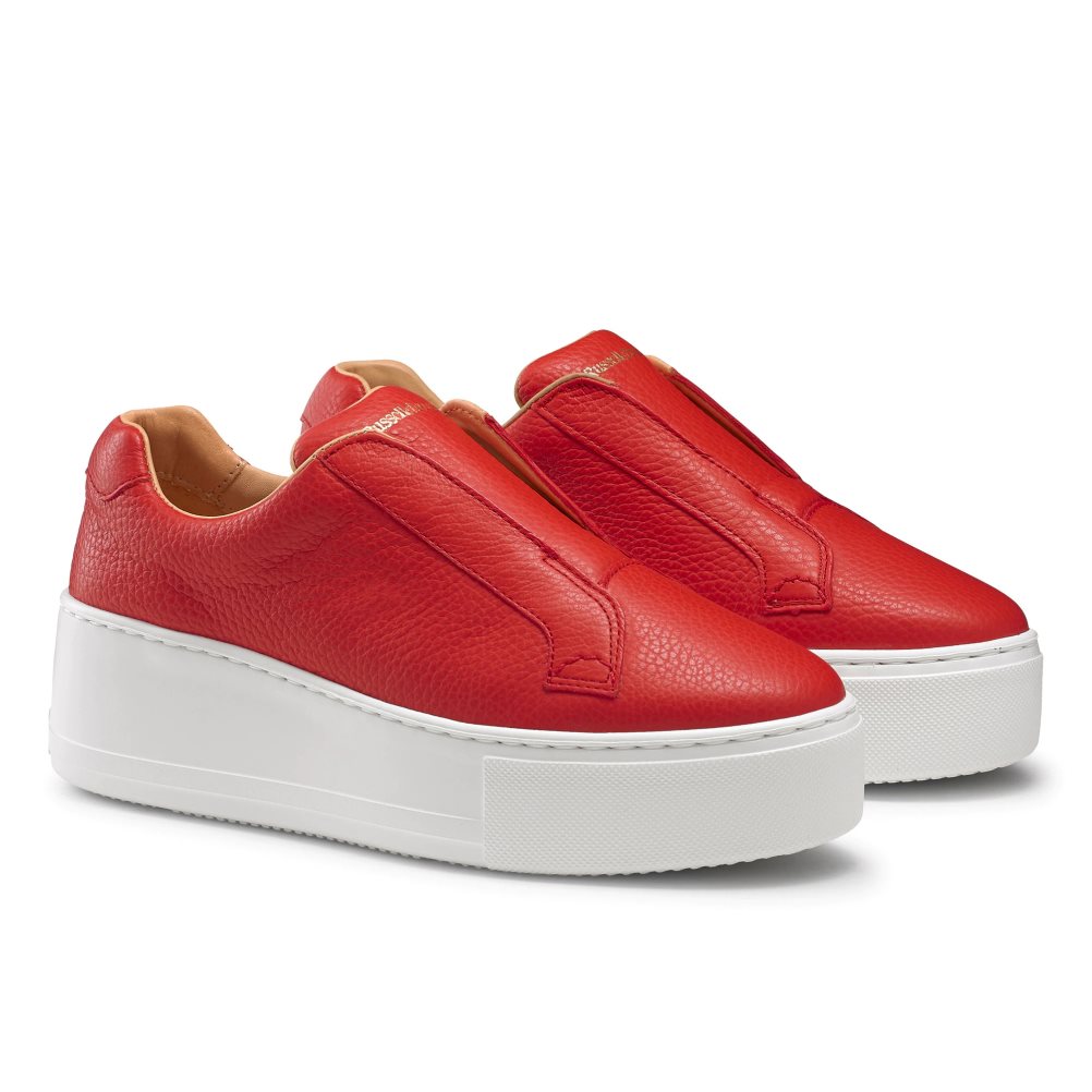 Red Russell And Bromley Park Up Flatform Laceless Women's Platform Shoes | CA-8179N