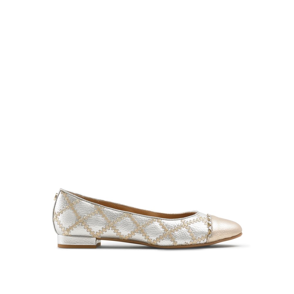Silver / Gold Russell And Bromley Boulevard2 Women\'s Ballet Flats | CA-1049M