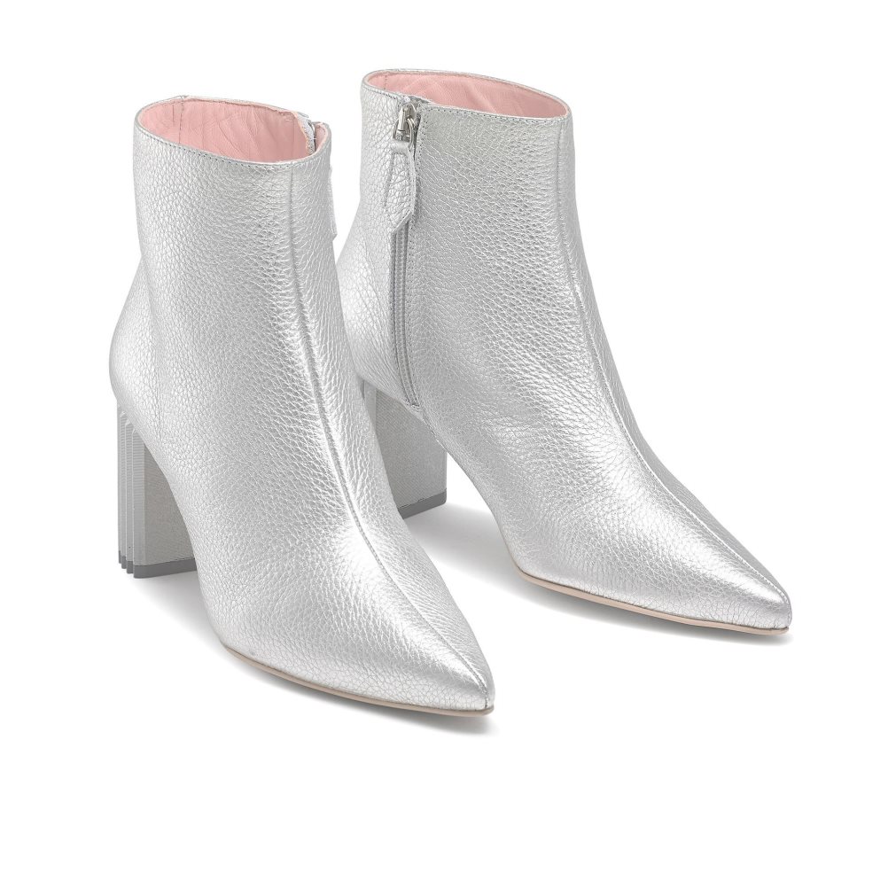 Silver Russell And Bromley Athenaboot Pointed Women's Heeled Boots | CA-9352S