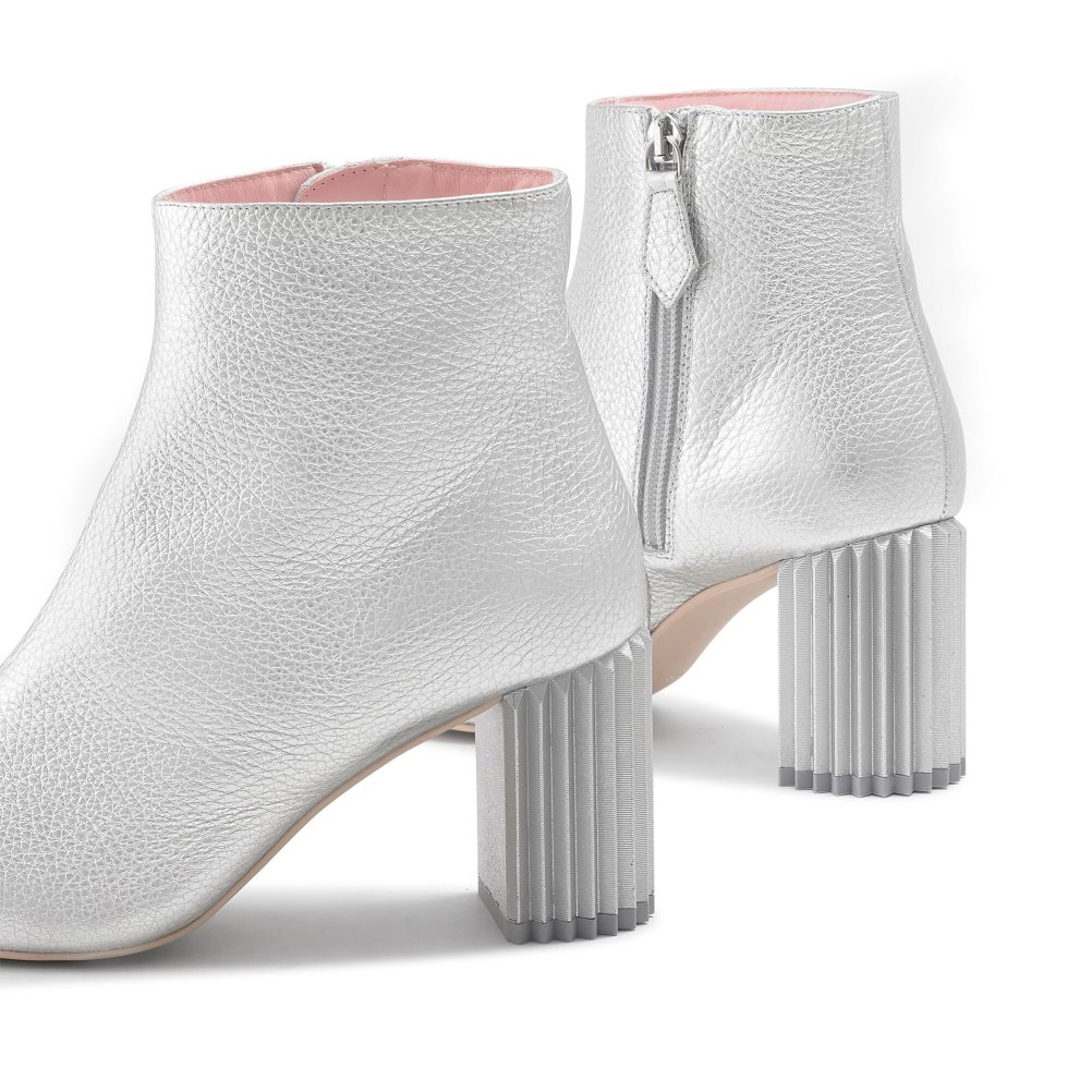 Silver Russell And Bromley Athenaboot Pointed Women's Heeled Boots | CA-9352S