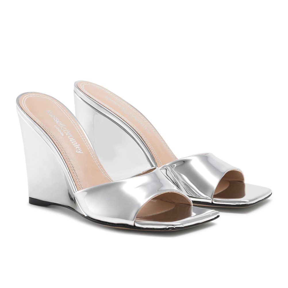 Silver Russell And Bromley Bellini Women's Wedges | CA-5630C