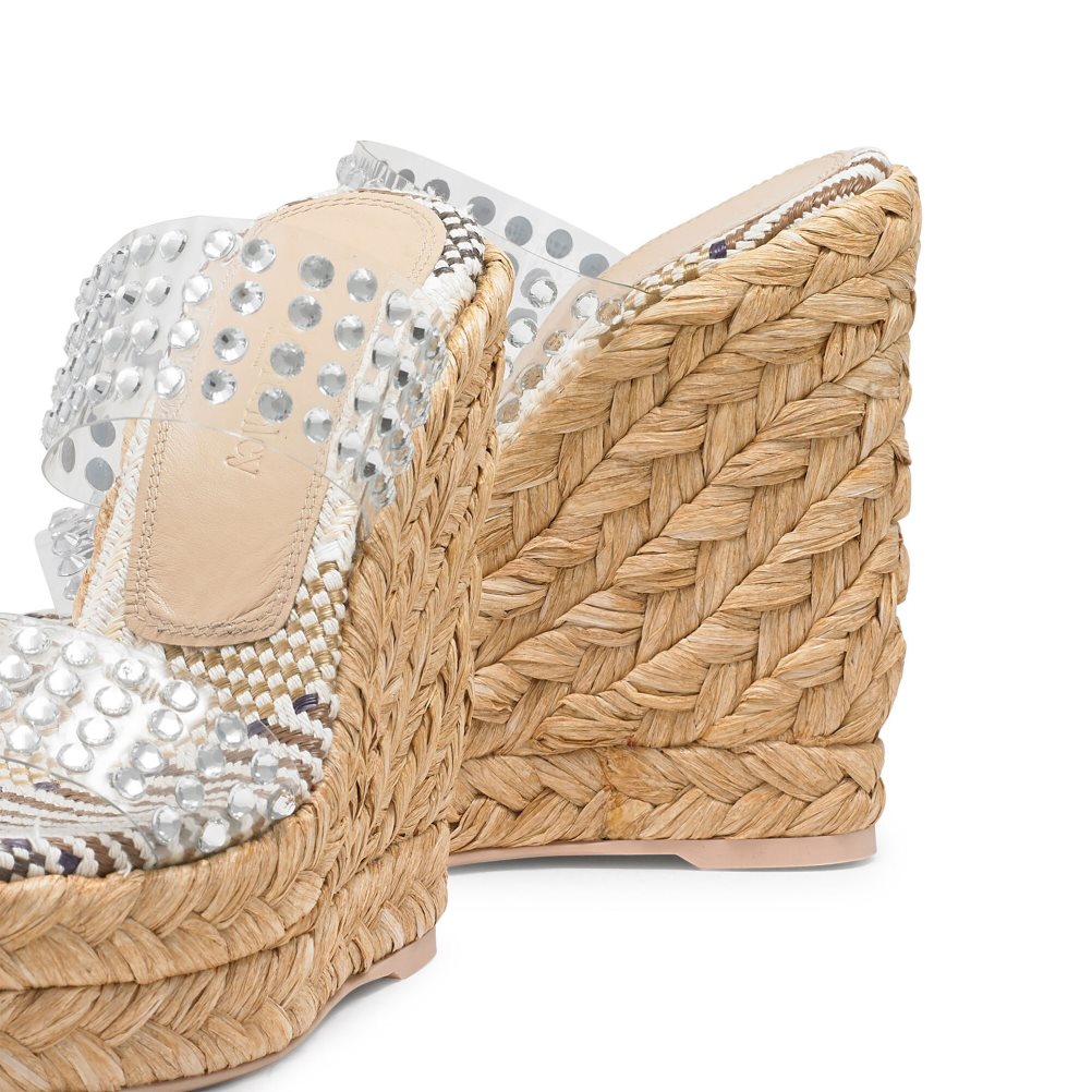 Silver Russell And Bromley Iceberg Perspex Espadrille Women's Wedges | CA-4079V
