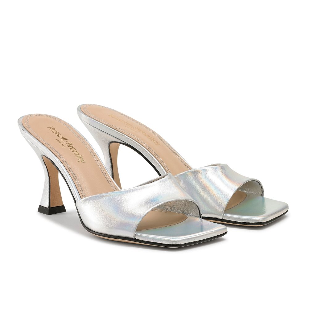 Silver Russell And Bromley Mojito 90’s Heeled Women's Mules | CA-1403T