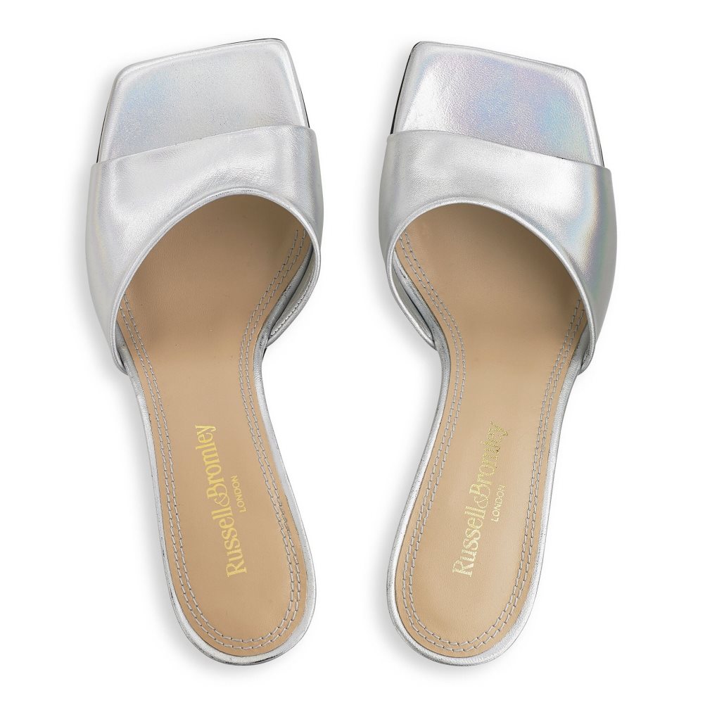 Silver Russell And Bromley Mojito 90’s Heeled Women's Mules | CA-1403T