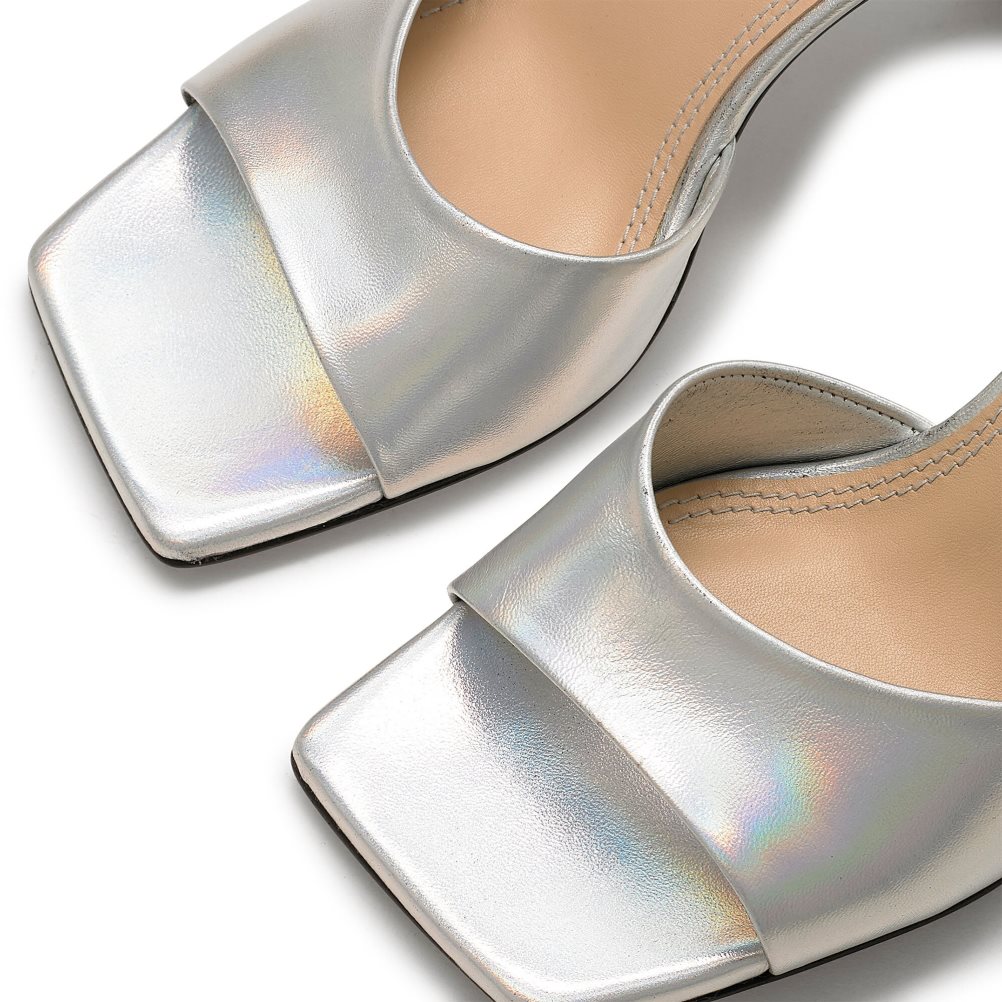 Silver Russell And Bromley Mojito 90’s Heeled Women's Mules | CA-1403T