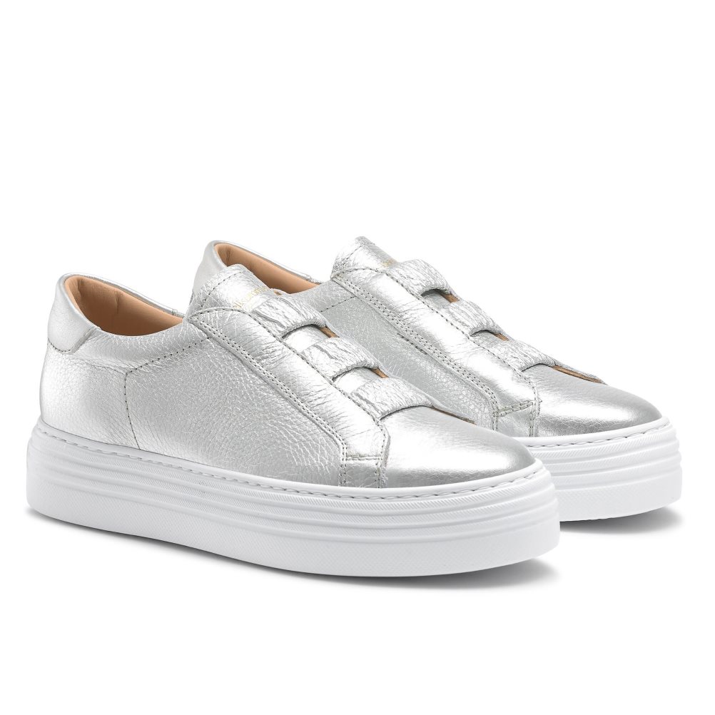 Silver Russell And Bromley Sirius Flatform Women's Sneakers | CA-4356A
