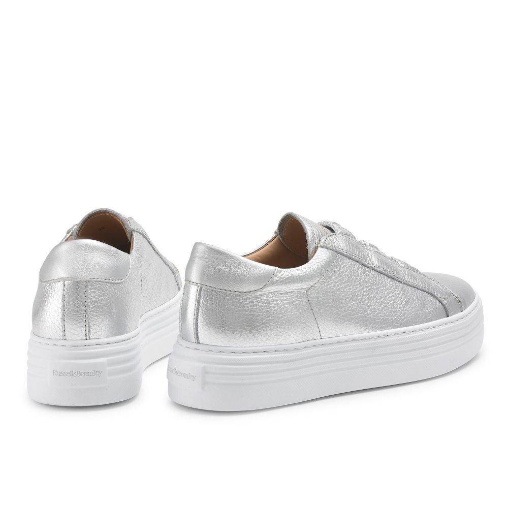 Silver Russell And Bromley Sirius Flatform Women's Sneakers | CA-4356A