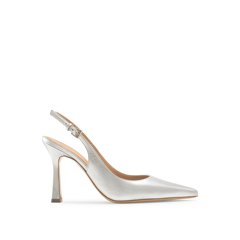 Silver Russell And Bromley Slingback Point Women\'s Pumps | CA-2786C