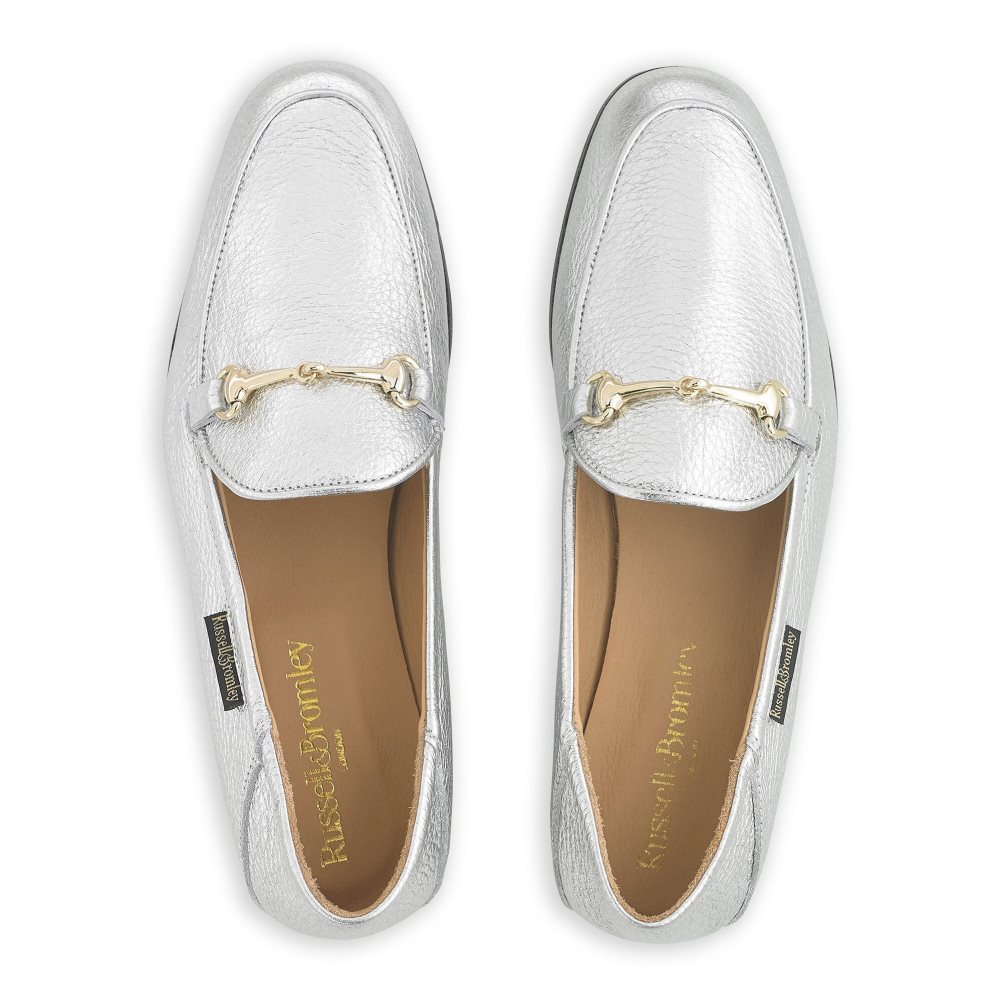 Silver Russell And Bromley Snaffle Women's Loafers | CA-2614R