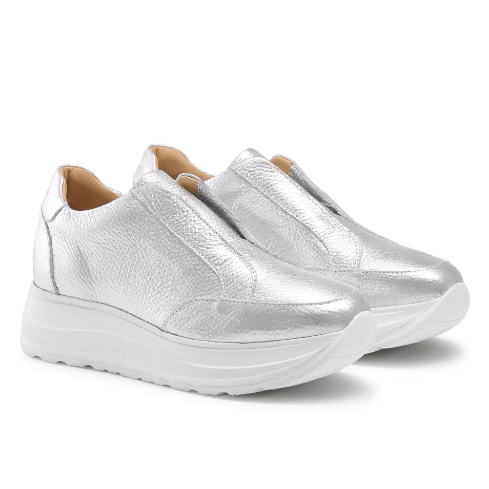 Silver Russell And Bromley Speed Up Laceless Women's Sneakers | CA-5618Q