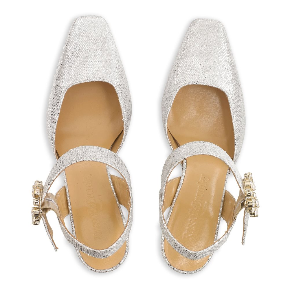 Silver Russell And Bromley Strictly Embellished Court Women's Heels | CA-4792M