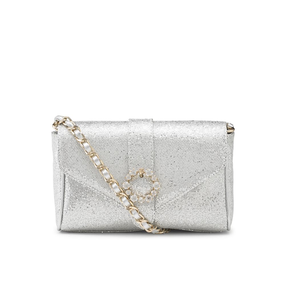 Silver Russell And Bromley Strictly Jewel Buckle Chain Women\'s Crossbody Bags | CA-3468E