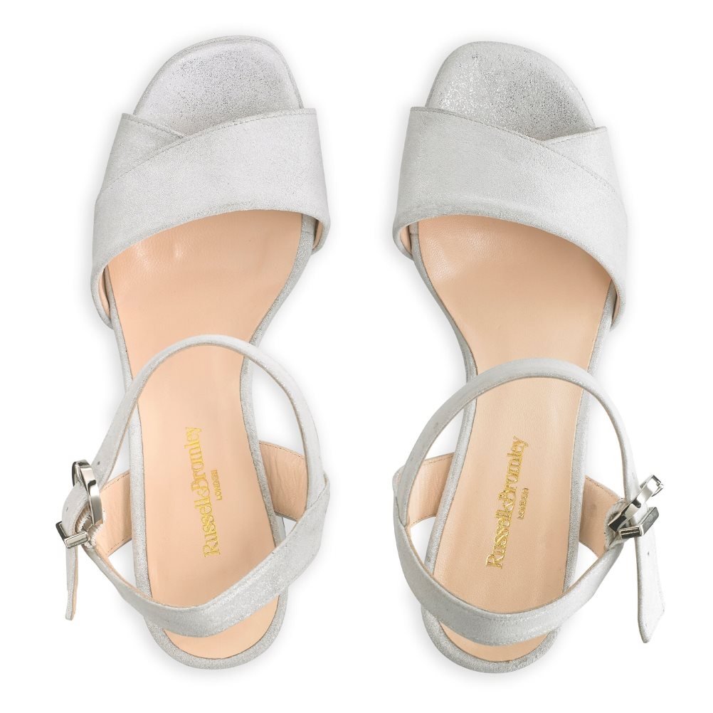 Silver Russell And Bromley Topform Platform Women's Heels Sandals | CA-0124T
