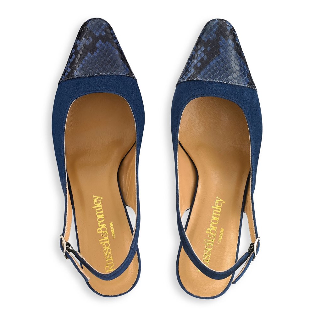 Snake / Navy Russell And Bromley Made Up Slingback Women's Heels | CA-3458S