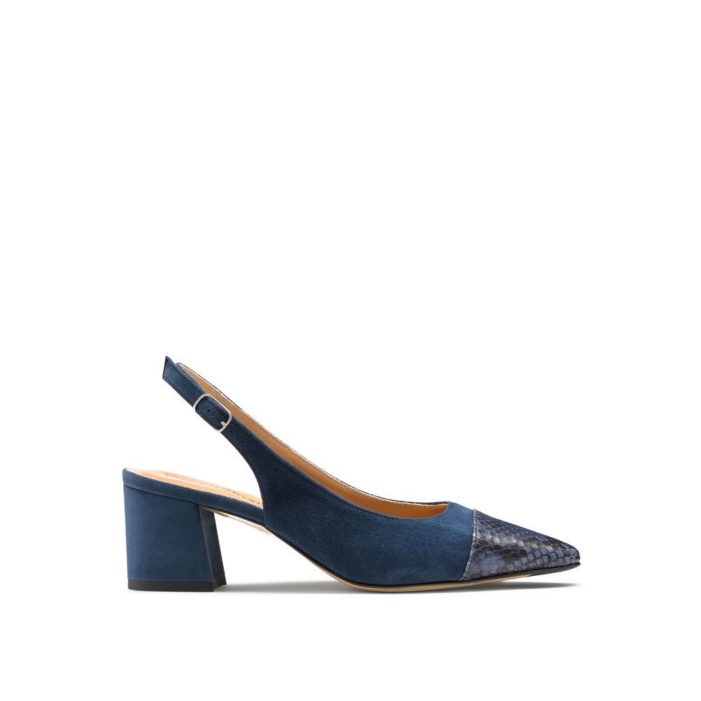 Snake / Navy Russell And Bromley Made Up Slingback Women\'s Heels | CA-3458S