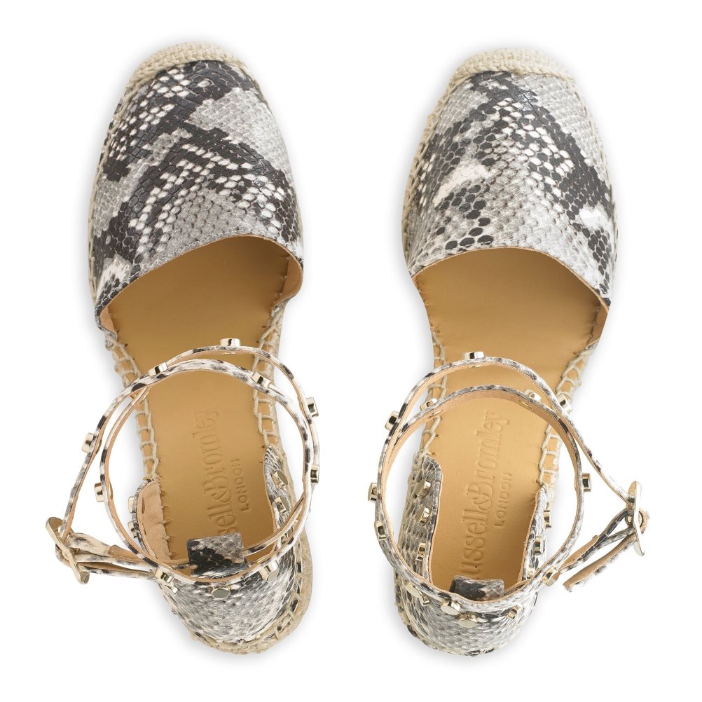 Snake Russell And Bromley Coinwraphi Espadrille Women's Wedges | CA-5047P