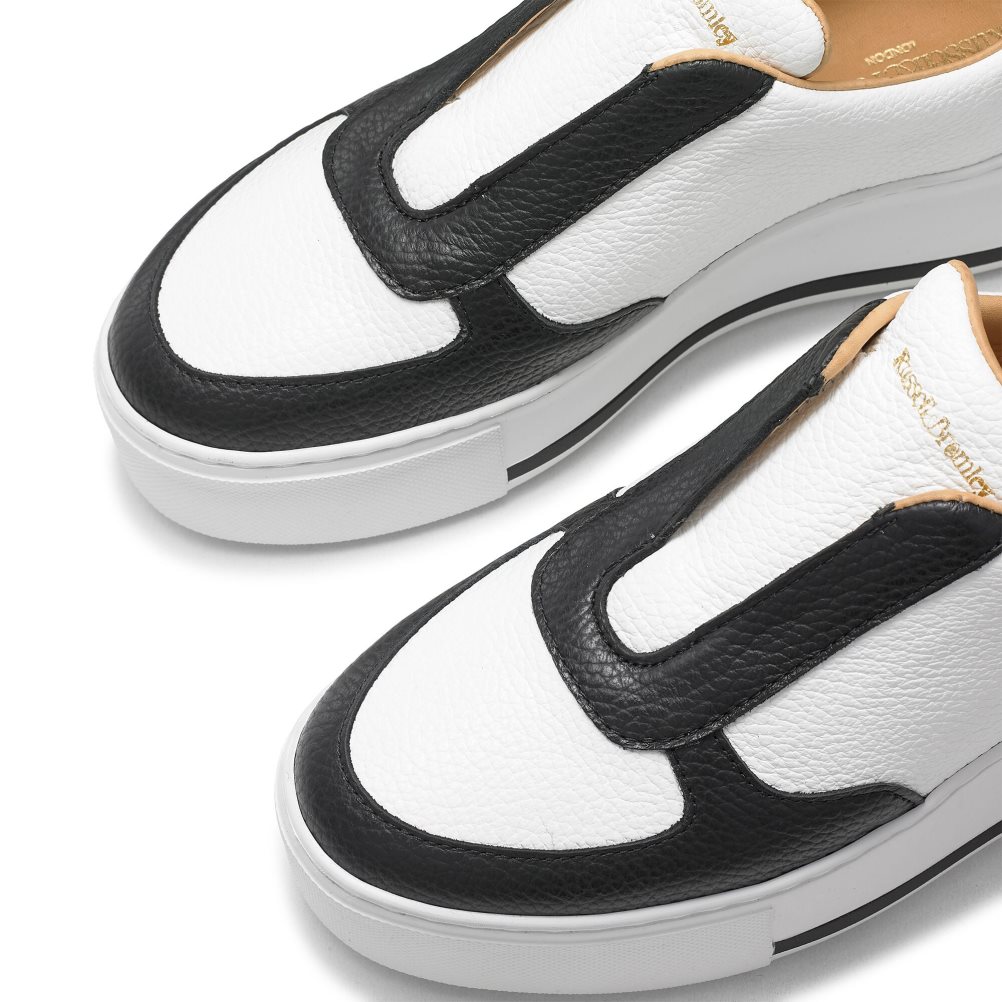 White / Black Russell And Bromley Park Ave Laceless Women's Platform Shoes | CA-2108N