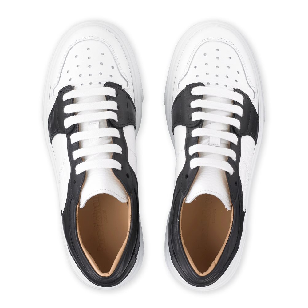 White / Black Russell And Bromley Prince Low Low Top Women's Platform Shoes | CA-5170I