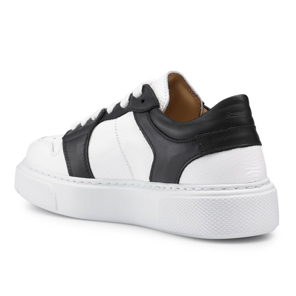 White / Black Russell And Bromley Prince Low Low Top Women's Platform Shoes | CA-5170I